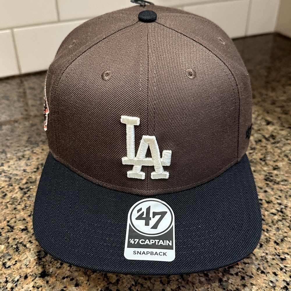 Los Angeles Dodgers '47 Captain Snapback Hat Brown Black 1955 World Series New